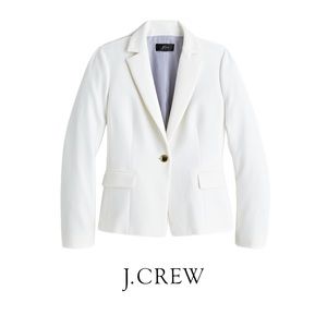 J Crew Mayfair Four Seasons Peplum Blazer in White